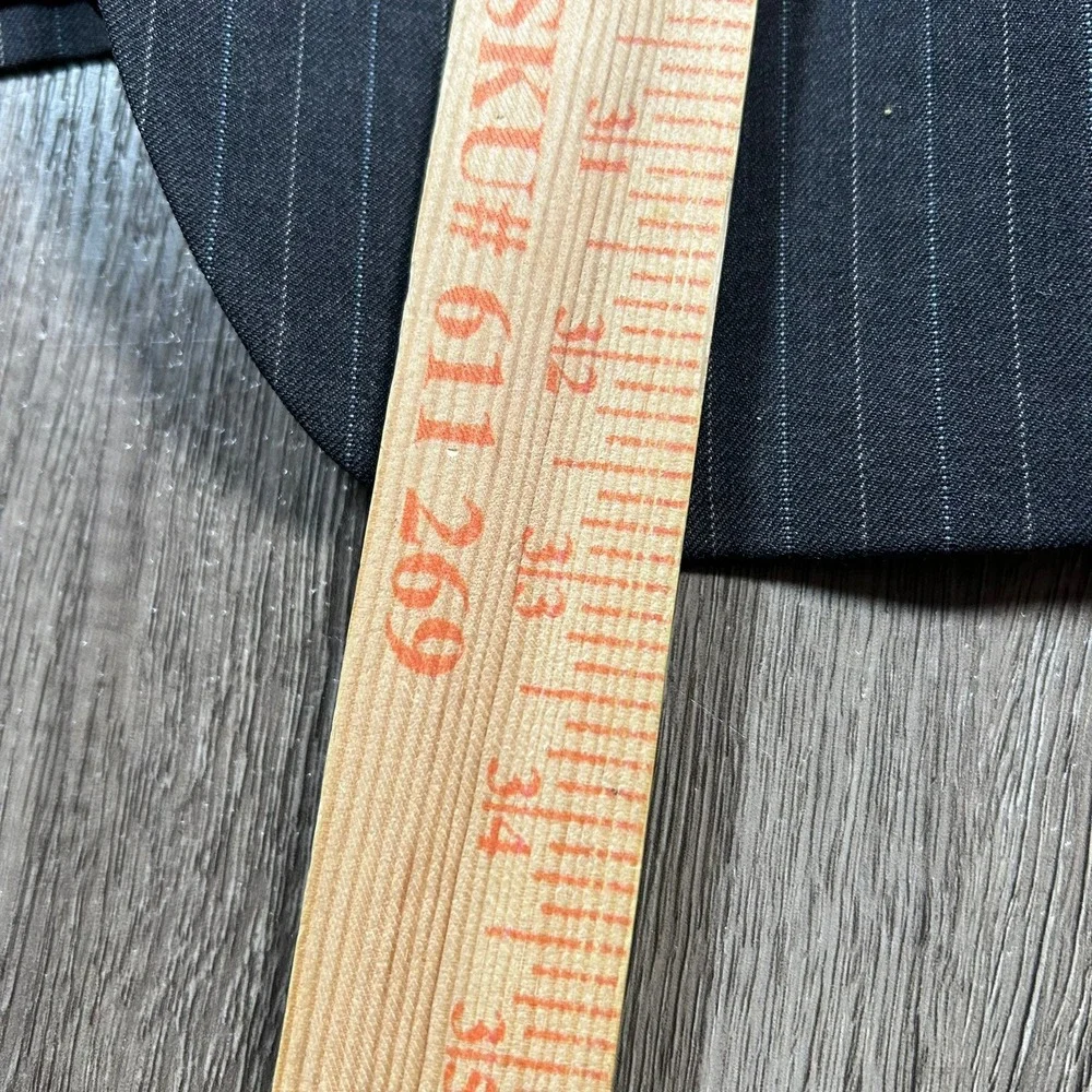Ralph Ralph Lauren Suit 50R 42X28 Pants Grey Pinstripe Wool 3-Button Blazer Mens